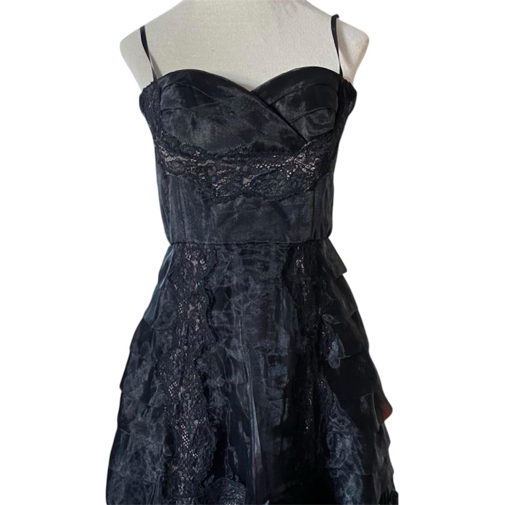 Vintage BCBG Maxazaria Black Lace Strapless Cocktail Dress